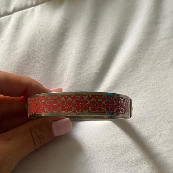 Coach Pink and Silver Bangle Bracelet - Picture 1 of 7